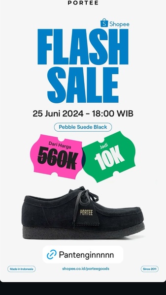 suede shoes, casual shoes, lace up shoes, flat shoes, moc toe shoes, crepe sole shoes, limited time deal, sale promotion, modern typography, minimalist, energetic, bold, blue, neutral, black